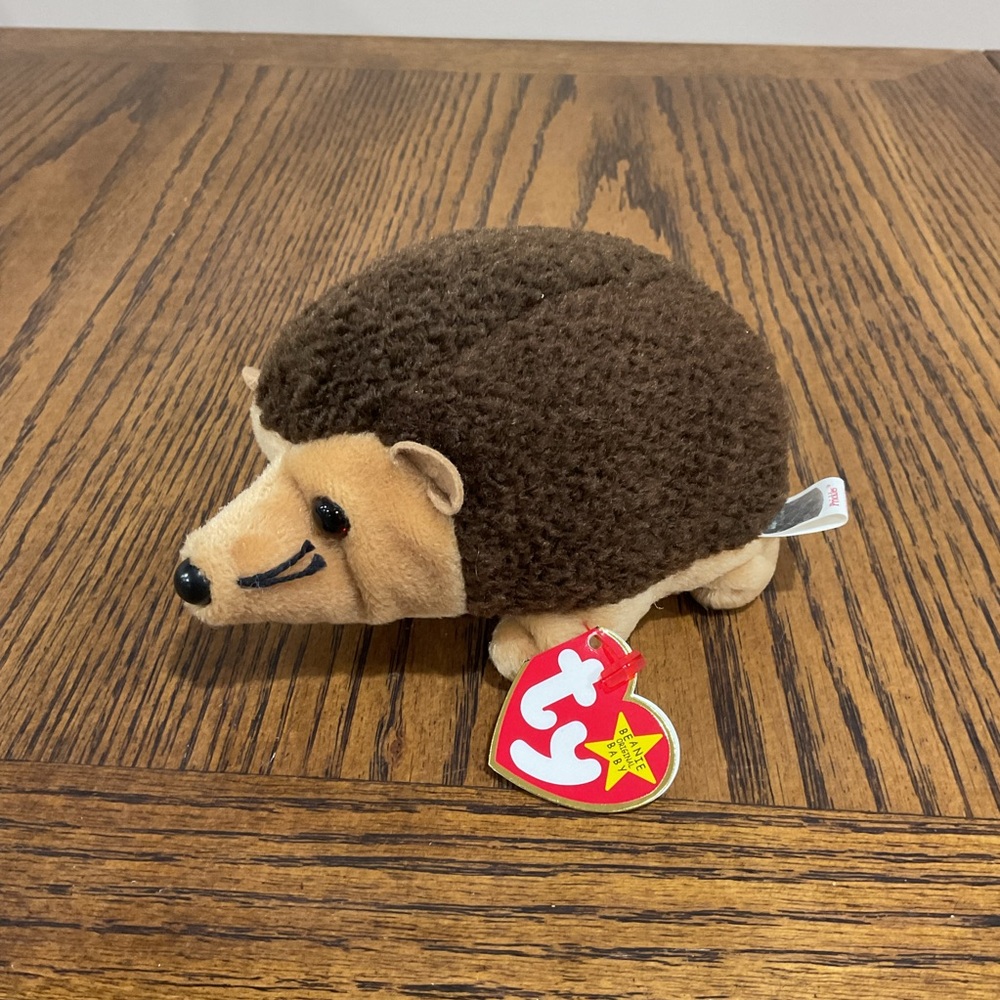 Ty Plush Hedgehog Toy - Brown and Tan
